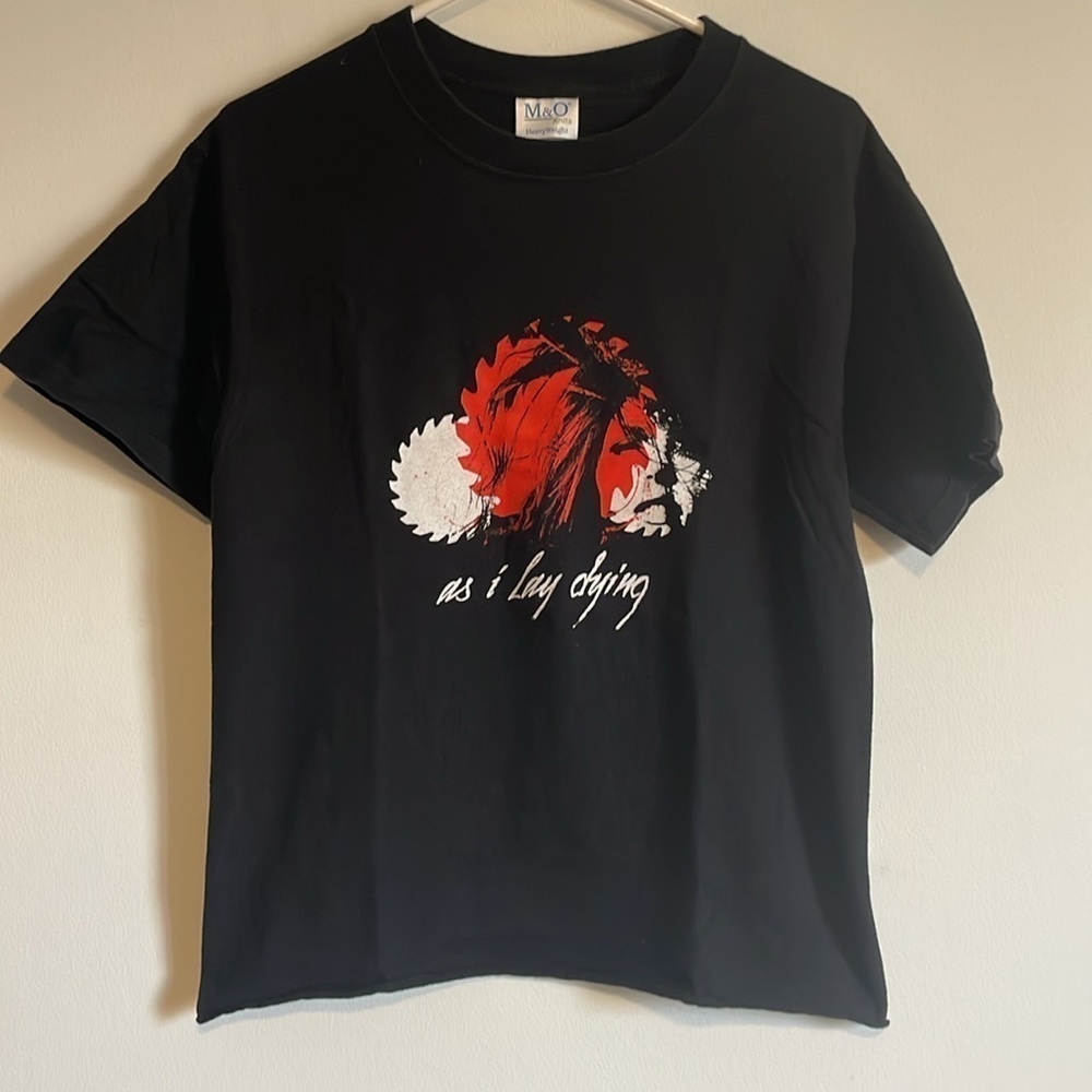 2000s As I Lay Dying Band T-Shirt Small M&O Knits Black VTG Tee Metal Emo Alt